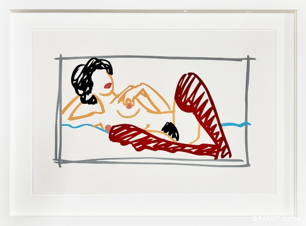 WESSELMANN Tom - Fast Sketch Red Stocking Nude